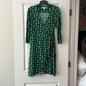 New York & Company green faux wrap dress